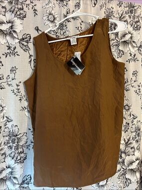 Women's Brown Sleeveless Silk Camisole